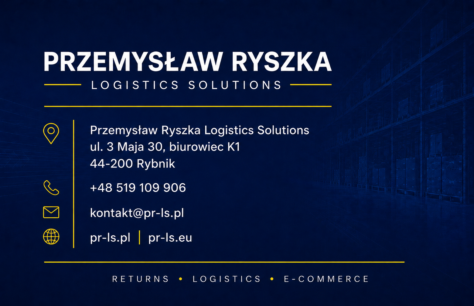 Przemysław Ryszka Logistics Solutions